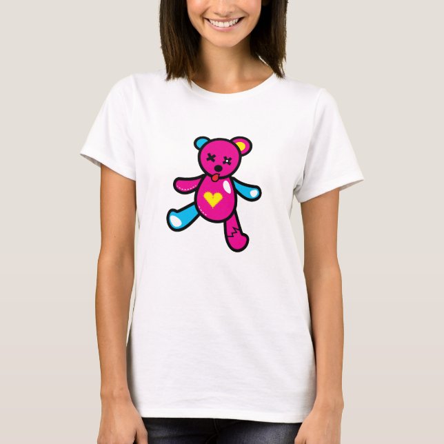 Vivid Bear Rosa T Shirt (Framsida)