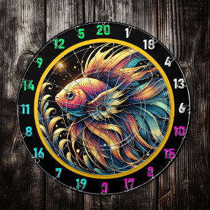 Vivid Betta Fish Dartboard Charm Darttavla