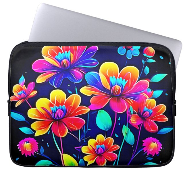 Vivid Blommigt Bouquet Laptop Fodral (Framsidan)