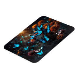 Vivid Blue Butterflies Magnet