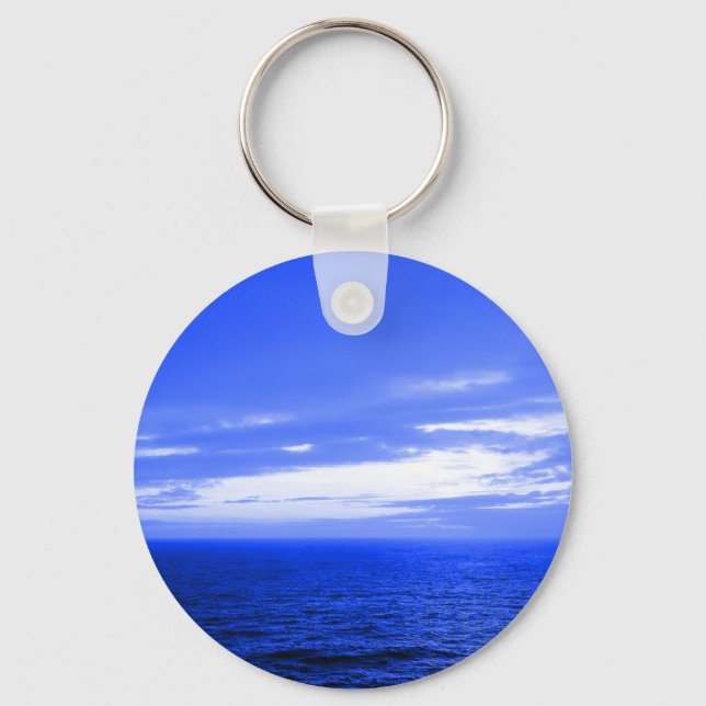 Vivid Blue Ocean Sunset Himlar Keychain Nyckelring (Framsida)