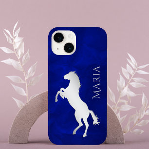 Vivid Blue Silver Horse