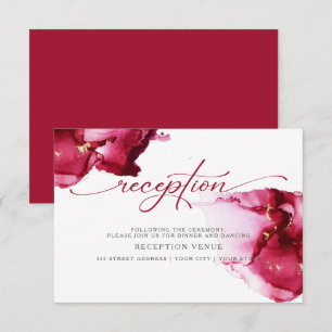 Vivid Burgundy Vin Red Abstrakt Watercolor Inbjudningar