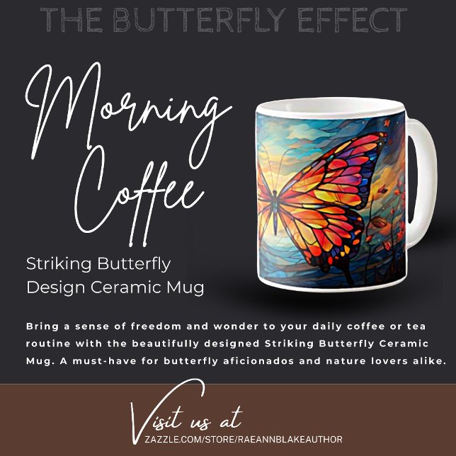 Vivid Butterfly Design Ceramic Mugg (Skapare uppladdad)
