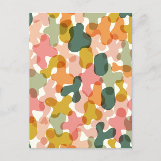 Vivid Camo Blobs Pillow Vykort