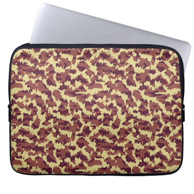 Vivid Camo Doodle Retro Black och Red Seamless Laptop Fodral (Framsidan)