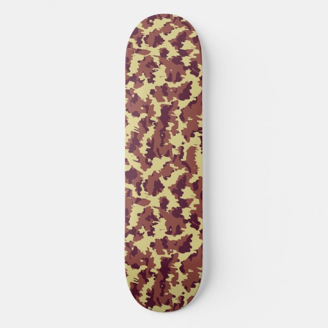 Vivid Camo Doodle Retro Black och Red Seamless Mini Skateboard Bräda 18,5 Cm (Framsida)