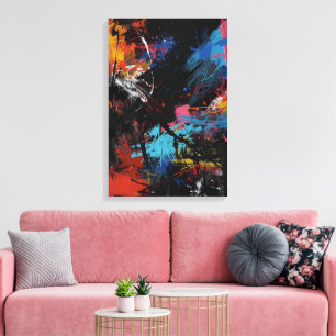 Vivid Chaos - Modig Abstrakt Uttsionist Art Prin Canvastryck