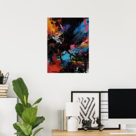 Vivid Chaos - Modig Abstrakt Uttsionist Art Prin Poster