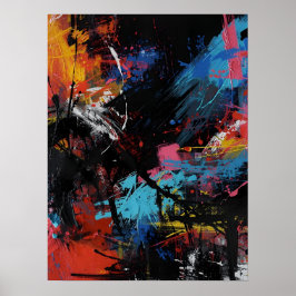 Vivid Chaos - Modig Abstrakt Uttsionist Art Prin Poster