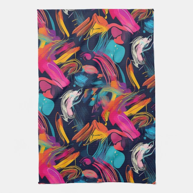 Vivid Chaos Splash Graffiti Kökshandduk (Vertikal)