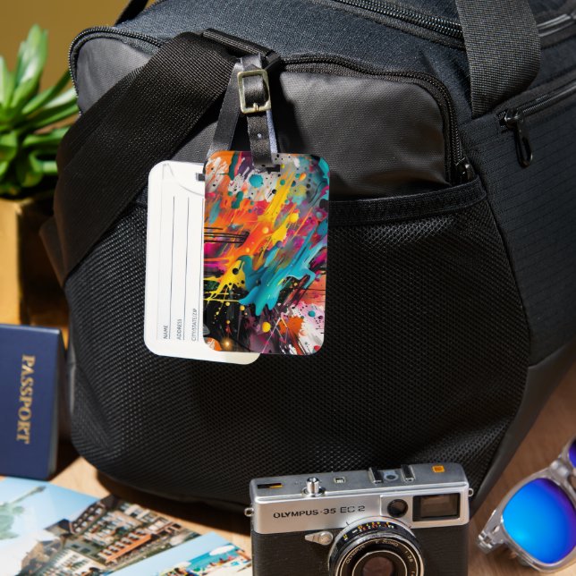 Vivid Chaos Stänk Graffiti Bagagebricka (Framsida & Baksida)