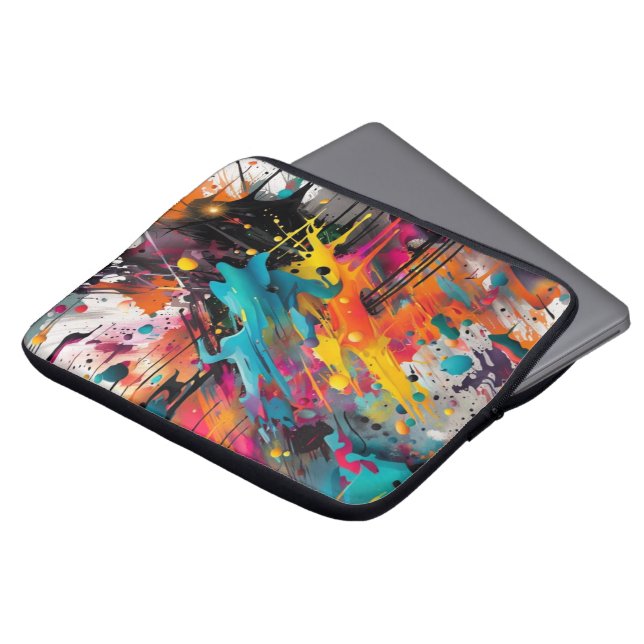 Vivid Chaos Stänk Graffiti Laptop Fodral (Framsida topp)