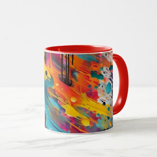 Vivid Chaos Stänk Graffiti Mugg (Framsida höger)
