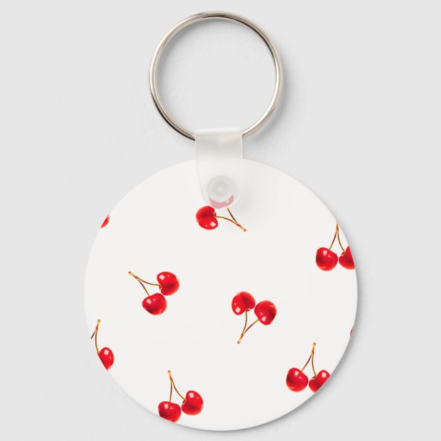 Vivid Cherry Mönster Nyckelring (Framsida)