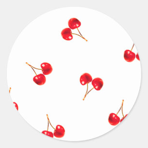 Vivid Cherry Mönster Runt Klistermärke