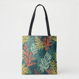 Vivid Coral Forest - Tote Bag Tygkasse