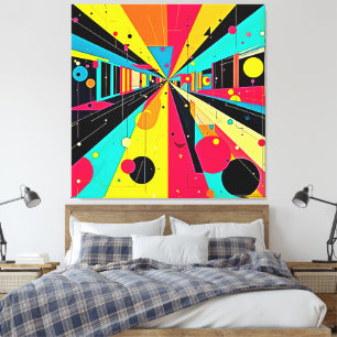 Vivid Dreams: A Neon Odyssey Canvastryck