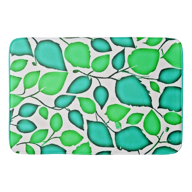 Vivid Elegance Löv Mönster Badrumsmatta (Framsidan)