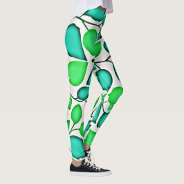 Vivid Elegance Löv Mönster Leggings