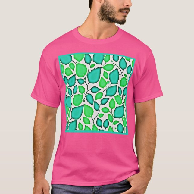Vivid Elegance Löv Mönster T Shirt (Framsida)