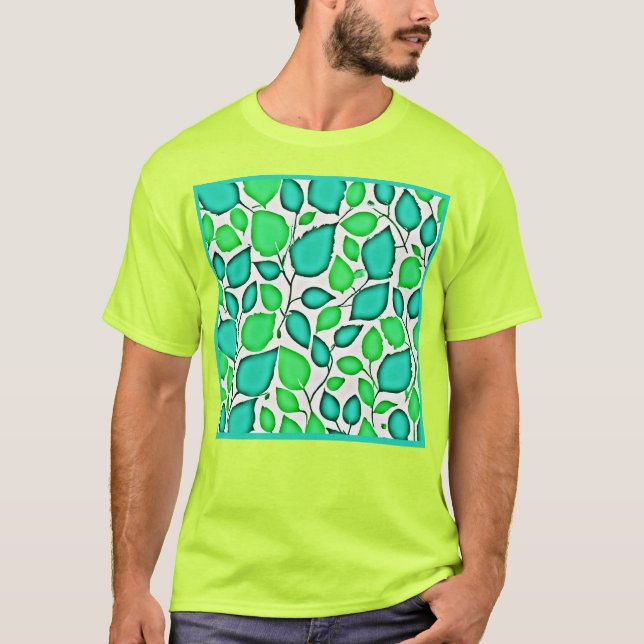Vivid Elegance Löv Mönster T Shirt (Framsida)