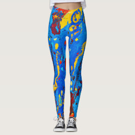 Vivid Färg Abstrakt Artwork Leggings