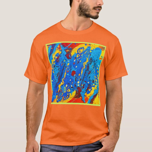Vivid Färg Abstrakt Artwork T Shirt (Framsida)