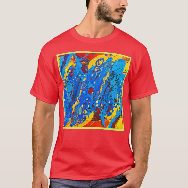 Vivid Färg Abstrakt Artwork T Shirt (Framsida)