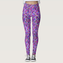 Vivid Färg Patchwork Leggings