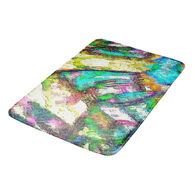 Vivid färg - Rustik och grov som grovgjutning Badrumsmatta (Vinklad)