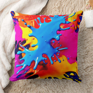Vivid Färg Stänk Art Kudde