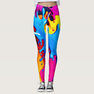 Vivid Färg Stänk Art Leggings