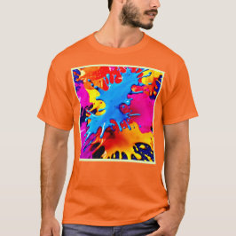 Vivid Färg Stänk Art T Shirt
