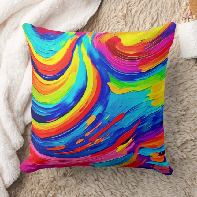 Vivid Färg Vortex Kudde (Filt)