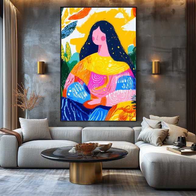 Vivid Fauvist Vision av Mona Lisa Canvastryck (Skapare uppladdad)