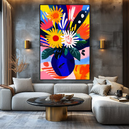 Vivid Fauvist Vision av solblommor Canvastryck