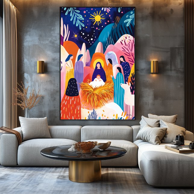 Vivid Fauvist Vision of the Adoration Shepherdss Canvastryck (Skapare uppladdad)