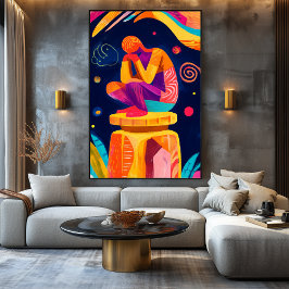 Vivid Fauvist Vision of the Thinker Canvastryck