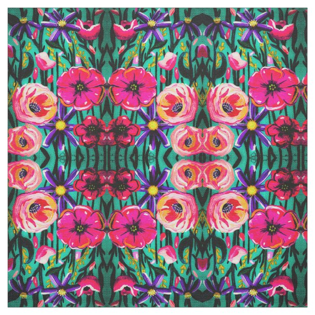 Vivid Flowers Fabric Tyg (Provkarta)