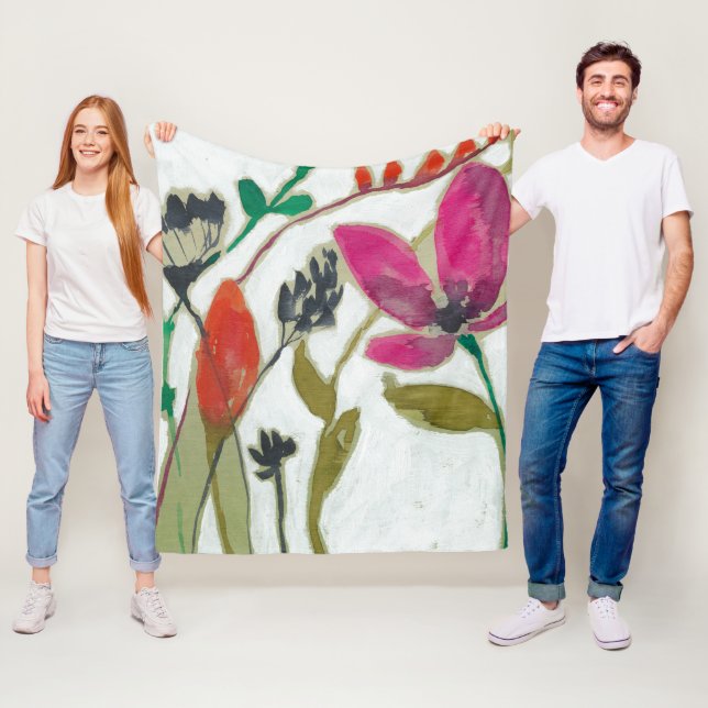 Vivid Flowers Fleecefilt (På plats)