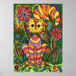 Vivid Garden Cat 2 Poster