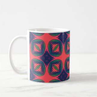 Vivid Geometric Abstrakt Mönster Kaffemugg