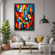 Vivid geometrisk Abstrakt - Dynamisk kubistisk väg