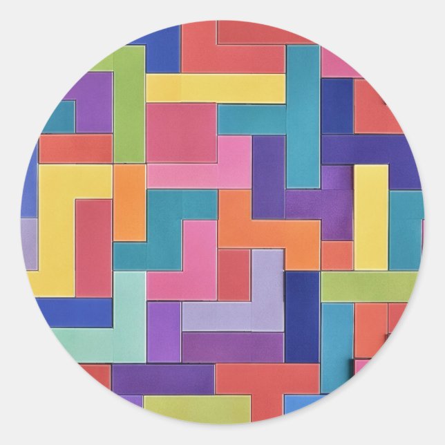 Vivid Grid Runt Klistermärke (Framsida)