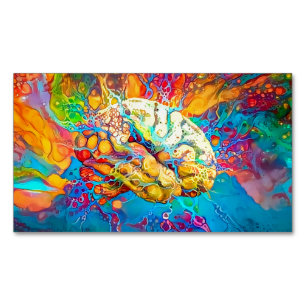 Vivid hjärna - Affärskort Magnet