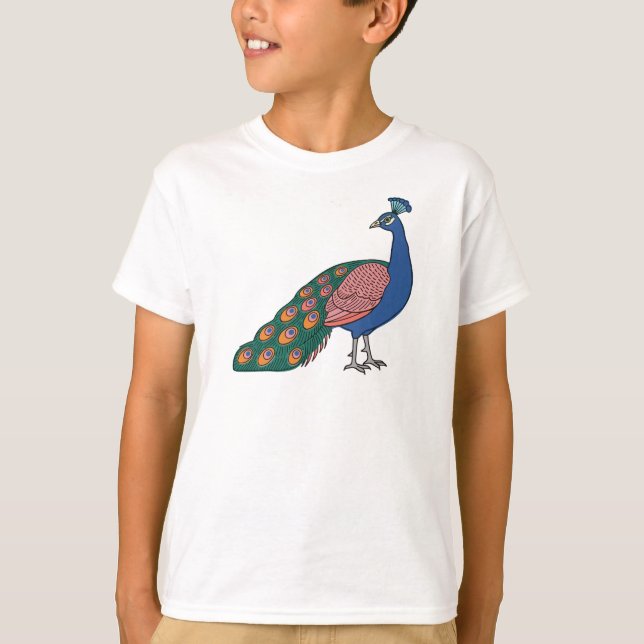 Vivid Humble Peacock  T Shirt (Framsida)