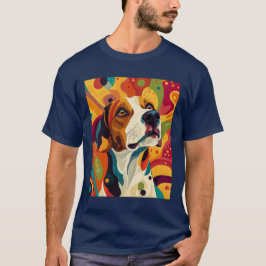 Vivid Hund Porträtt - Konstfusion och Pooch Kärlek T Shirt