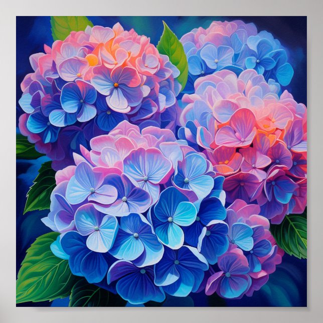 Vivid Hydrangeas Poster (Framsidan)