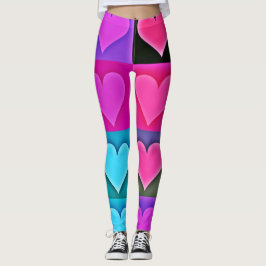 Vivid Kärlek Palette: Hjärtblåsor Leggings